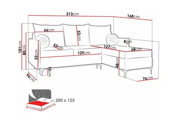 Knocklong 3-personers Hjørnesovesofa - Cream - Møbler - Sofaer - Sovesofaer