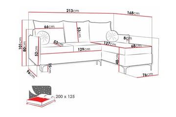 Knocklong 3-personers Hjørnesovesofa - Cream - Møbler - Sofaer - Sovesofaer