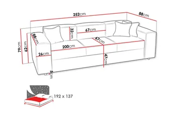 Knocklong 3-personers Sovesofa - Møbler - Sofaer - Sovesofaer