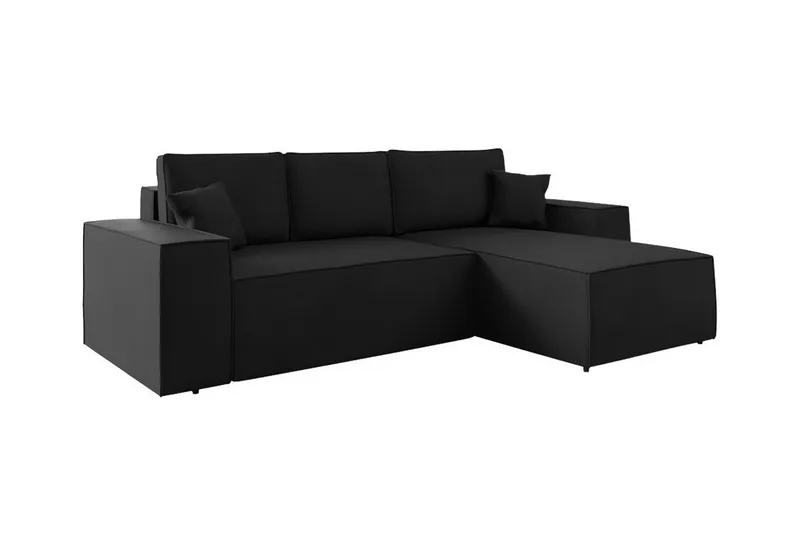 Knocklong 3-personers Hjørnesovesofa, Sort