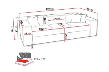Knocklong 3-personers Sovesofa - Møbler - Sofaer - Sovesofaer