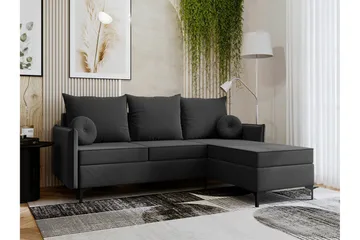 Knocklong 3-personers Hjørnesovesofa - Mørkegrå - Møbler - Sofaer - Sovesofaer