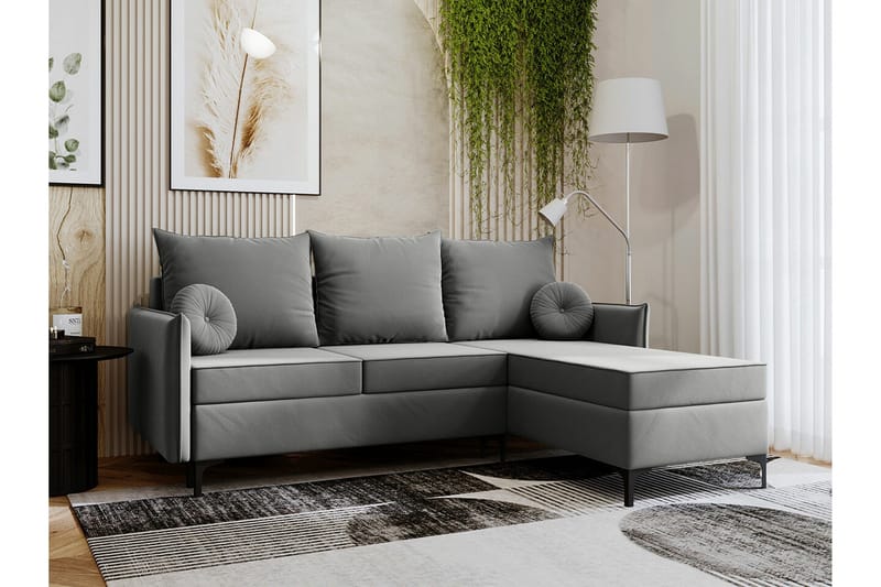 Knocklong 3-personers Hjørnesovesofa - Grå - Møbler - Sofaer - Sovesofaer