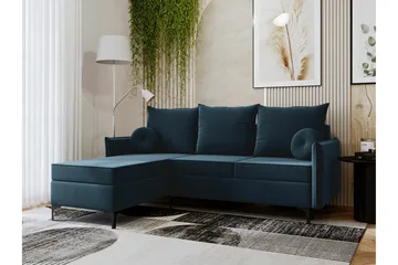 Knocklong 3-personers Hjørnesovesofa - Blå - Møbler - Sofaer - Sovesofaer
