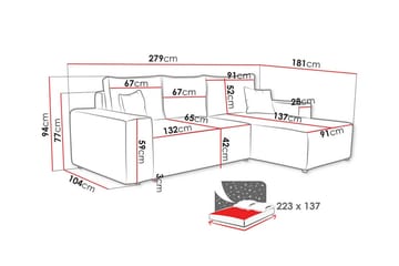 Knocklong 3-personers hjørnesovesofa - Møbler - Sofaer - Sovesofaer