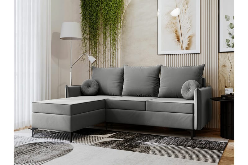 Knocklong 3-personers Hjørnesovesofa - Grå - Møbler - Sofaer - Sovesofaer