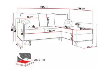 Knocklong 3-personers Hjørnesovesofa - Grå - Møbler - Sofaer - Sovesofaer