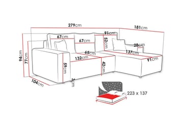 Knocklong 3-personers Hjørnesovesofa - Grøn - Møbler - Sofaer - Sovesofaer