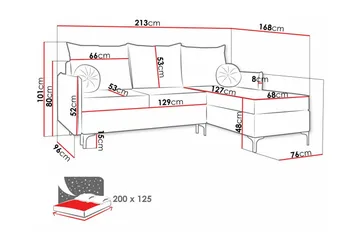 Knocklong 3-personers Hjørnesovesofa - Grå - Møbler - Sofaer - Sovesofaer