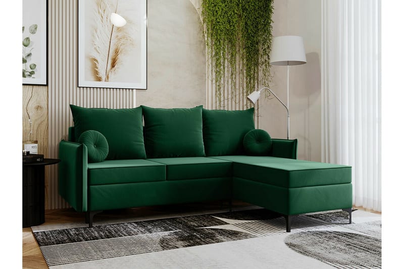 Knocklong 3-personers Hjørnesovesofa - Grøn - Møbler - Sofaer - Sovesofaer