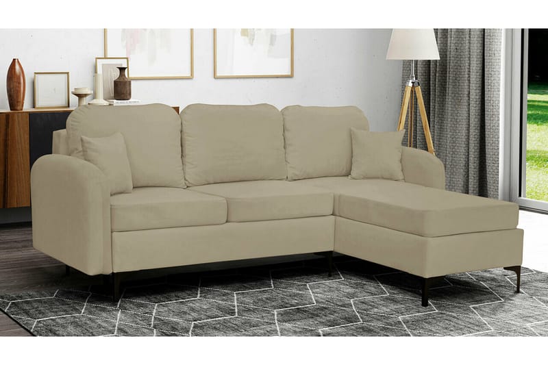 Knocklong 3-personers Hjørnesovesofa - Beige - Møbler - Sofaer - Sovesofaer