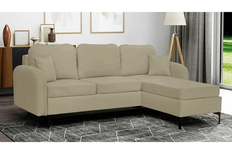 Knocklong 3-personers Hjørnesovesofa - Beige - Sovesofaer - Hjørnesovesofa