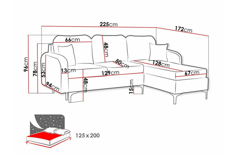 Knocklong 3-personers Hjørnesovesofa - Mørkegrå - Møbler - Sofaer - Sovesofaer