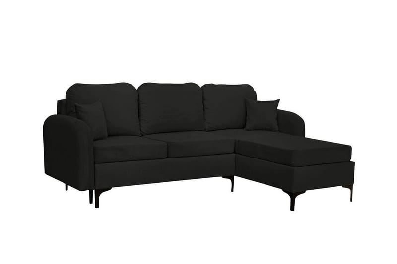 Knocklong 3-personers Hjørnesovesofa - Sort - Møbler - Sofaer - Sovesofaer