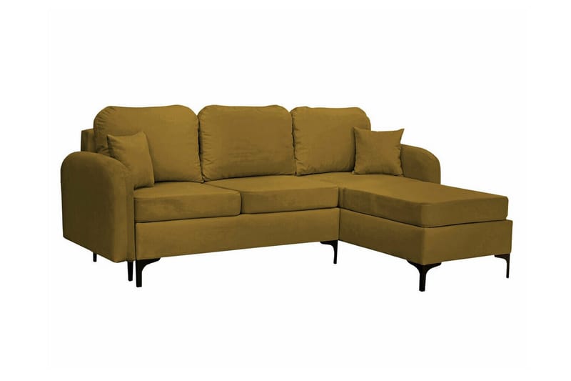 Knocklong 3-personers Hjørnesovesofa - Gul-Grøn - Møbler - Sofaer - Sovesofaer