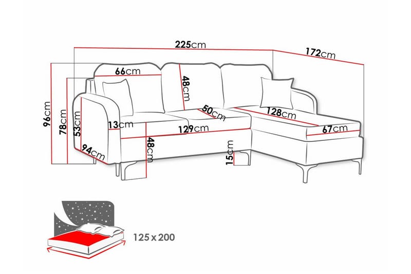 Knocklong 3-personers Hjørnesovesofa - Gul-Grøn - Sovesofaer - Hjørnesovesofa