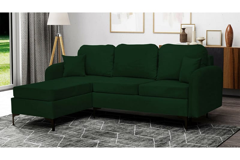 Knocklong 3-personers Hjørnesovesofa - Mørkegrøn - Møbler - Sofaer - Sovesofaer