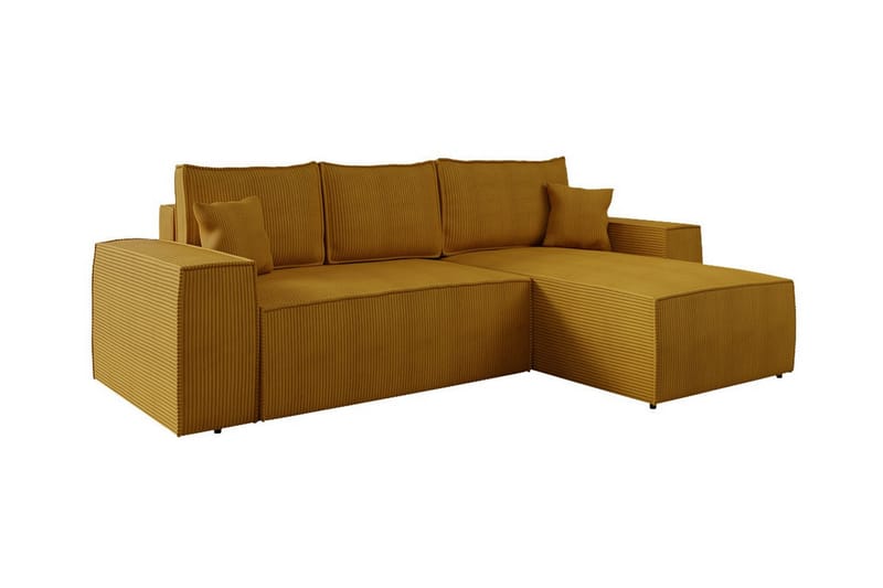 Knocklong 3-personers Hjørnesovesofa - Gul - Møbler - Sofaer - Sovesofaer