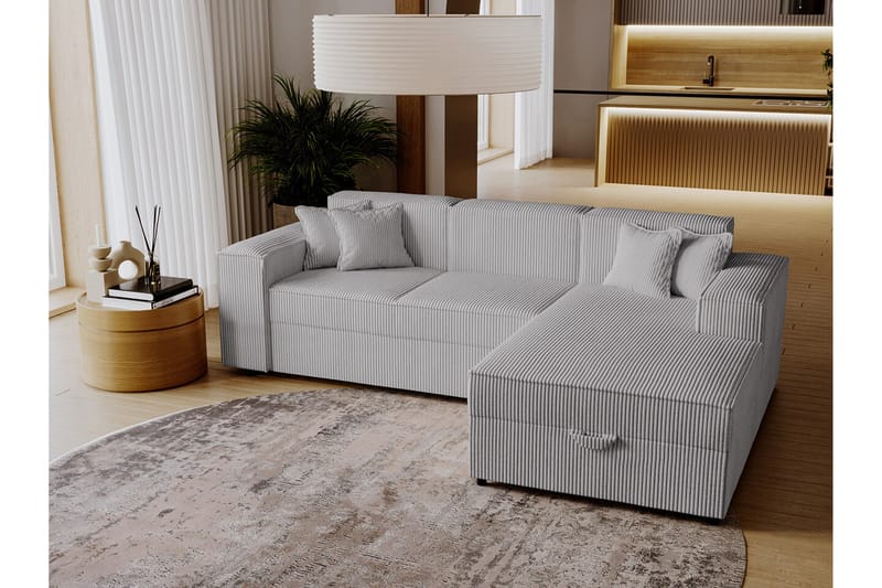Knocklong 3-personers Hjørnesovesofa - Lysegrå - Møbler - Sofaer - Sovesofaer