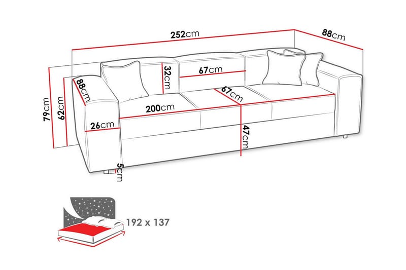 Knocklong 3-personers Sovesofa - Mørkegrøn - Sovesofaer - 3 personers sovesofa