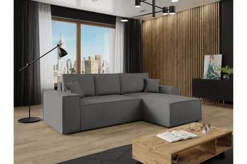 Knocklong 3-personers Hjørnesovesofa - Mørkegrå - Møbler - Sofaer - Sovesofaer