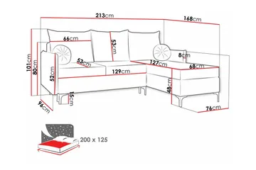 Knocklong 3-personers Hjørnesovesofa - Blå - Møbler - Sofaer - Sovesofaer
