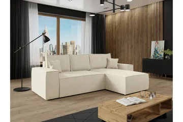 Knocklong 3-personers Hjørnesovesofa - Cream - Møbler - Sofaer - Sovesofaer