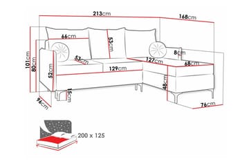 Knocklong 3-personers Hjørnesovesofa - Blå - Møbler - Sofaer - Sovesofaer