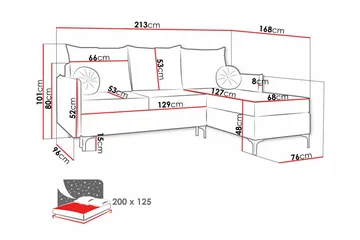 Knocklong 3-personers Hjørnesovesofa - Mørkegrå - Møbler - Sofaer - Sovesofaer