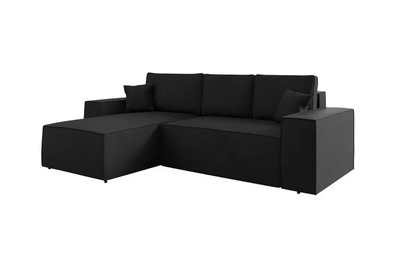 Knocklong 3-personers Hjørnesovesofa, Sort