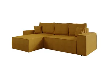 Knocklong 3-personers Hjørnesovesofa - Gul - Møbler - Sofaer - Sovesofaer