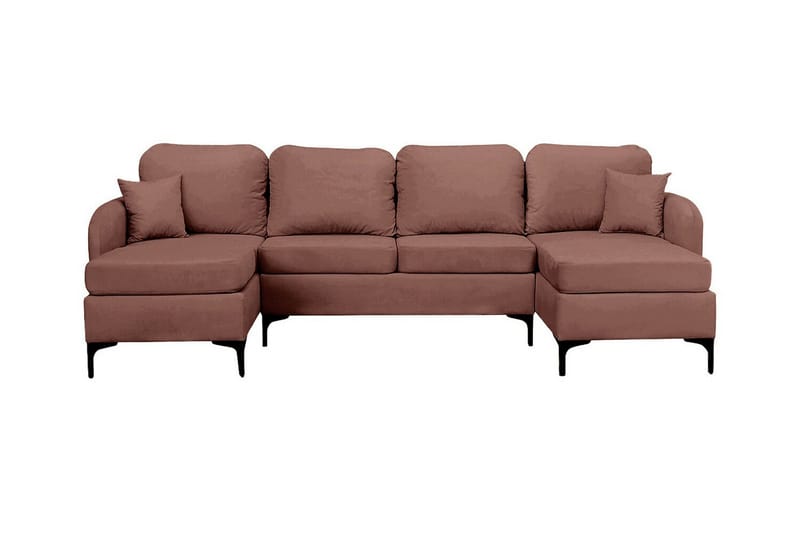 Knocklong 4-sits Hörnbäddsoffa NO_BRAND Brown - Møbler - Sofaer - Sovesofaer