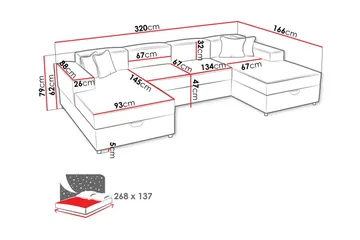 Knocklong 4-personers Hjørnesovesofa - Møbler - Sofaer - Sovesofaer