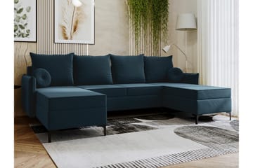 Knocklong 4-personers Hjørnesovesofa - Blå - Møbler - Sofaer - Sovesofaer