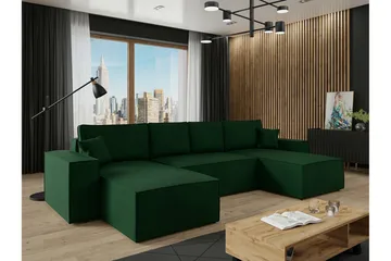 Knocklong 4-personers Hjørnesovesofa - Grøn - Møbler - Sofaer - Sovesofaer