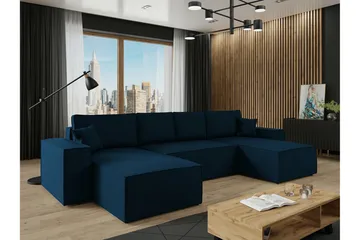 Knocklong 4-personers Hjørnesovesofa - Blå - Møbler - Sofaer - Sovesofaer