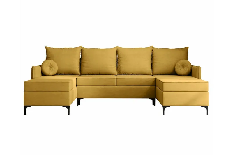 Knocklong 4-personers Hjørnesovesofa, Gul