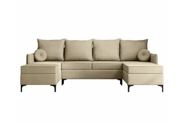 Knocklong 4-personers Hjørnesovesofa - Cream - Møbler - Sofaer - Sovesofaer