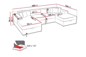 Knocklong 4-personers Hjørnesovesofa - Møbler - Sofaer - Sovesofaer