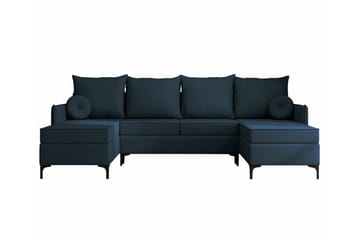 Knocklong 4-personers Hjørnesovesofa - Blå - Møbler - Sofaer - Sovesofaer