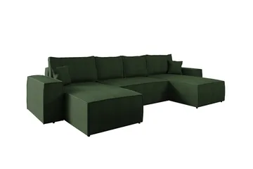 Knocklong 4-personers Hjørnesovesofa - Grøn - Møbler - Sofaer - Sovesofaer