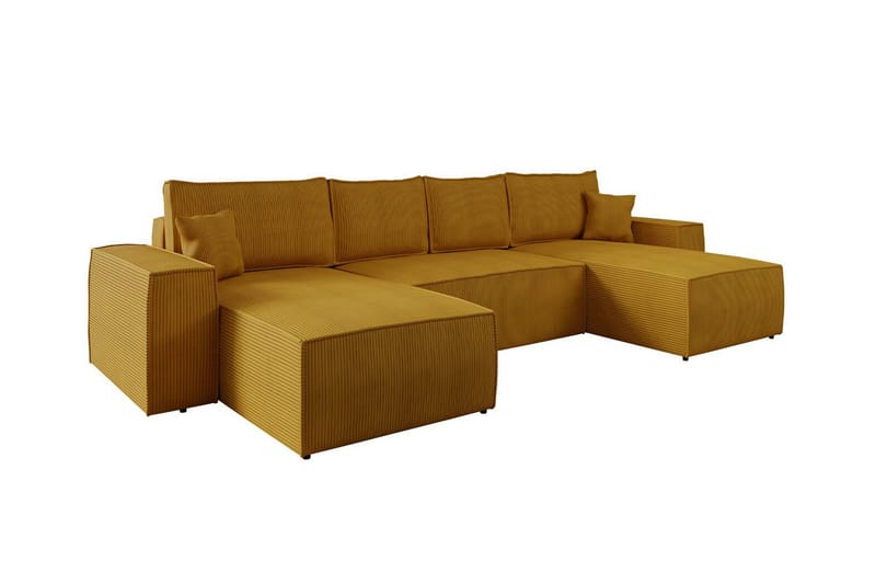 Knocklong 4-personers Hjørnesovesofa - Gul - Møbler - Sofaer - Sovesofaer