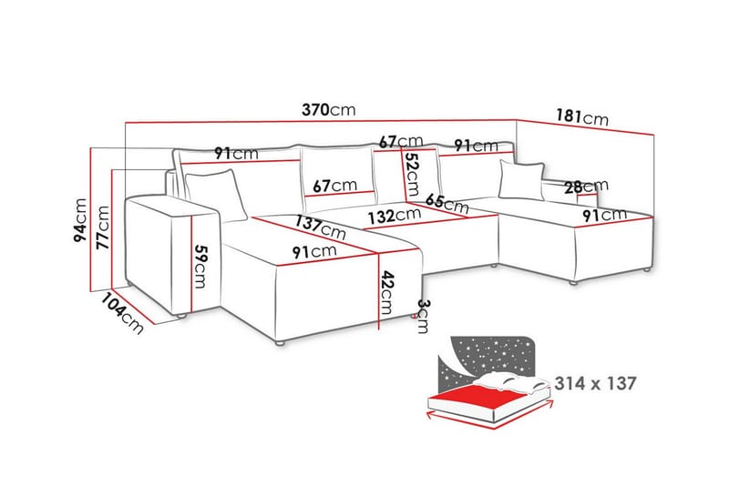 Knocklong 4-personers Hjørnesovesofa - Lysegrå - Møbler - Sofaer - Sovesofaer