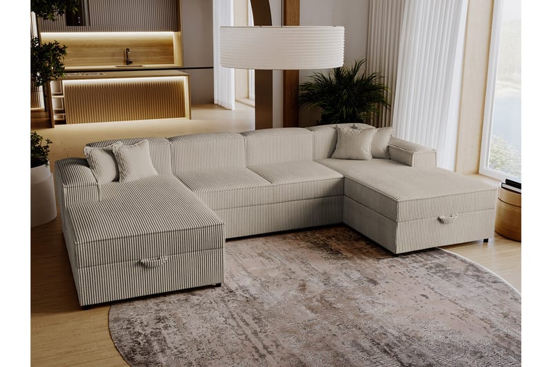 Knocklong 4-personers Hjørnesovesofa - Beige - Sovesofaer - Hjørnesovesofa