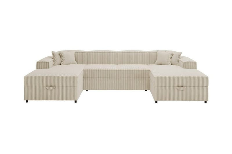 Knocklong 4-personers Hjørnesovesofa - Beige/Lys beige - Sovesofaer - Hjørnesovesofa