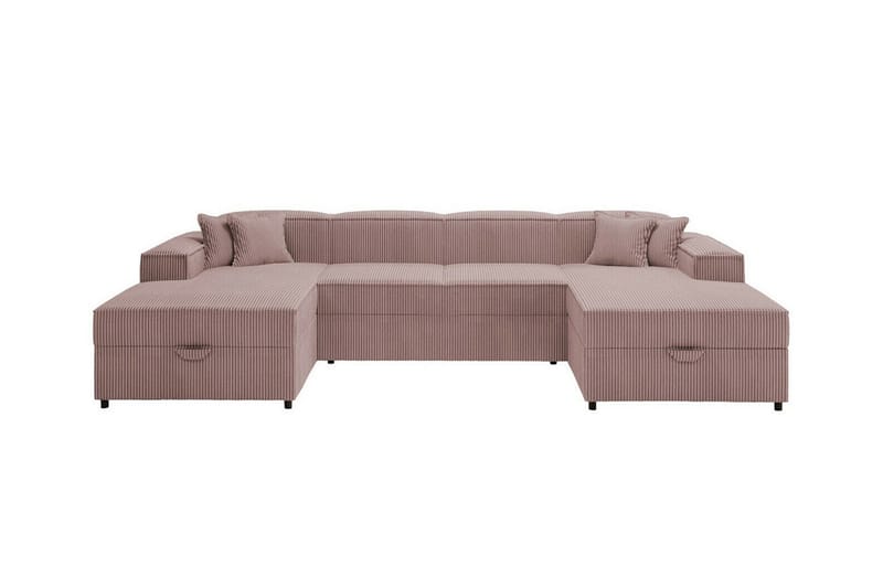 Knocklong 4-personers Hjørnesovesofa - Lyserødt - Møbler - Sofaer - Sovesofaer