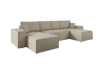 Knocklong 4-personers Hjørnesovesofa - Lysebrun - Møbler - Sofaer - Sovesofaer