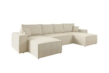 Knocklong 4-personers Hjørnesovesofa - Cream - Møbler - Sofaer - Sovesofaer