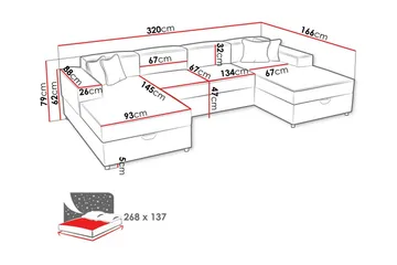 Knocklong 4-personers Hjørnesovesofa - Møbler - Sofaer - Sovesofaer