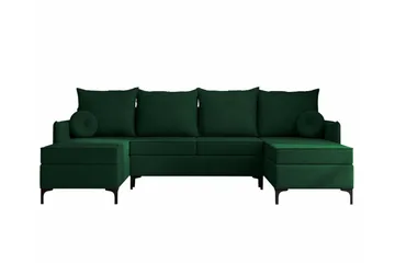 Knocklong 4-personers Hjørnesovesofa - Grøn - Møbler - Sofaer - Sovesofaer